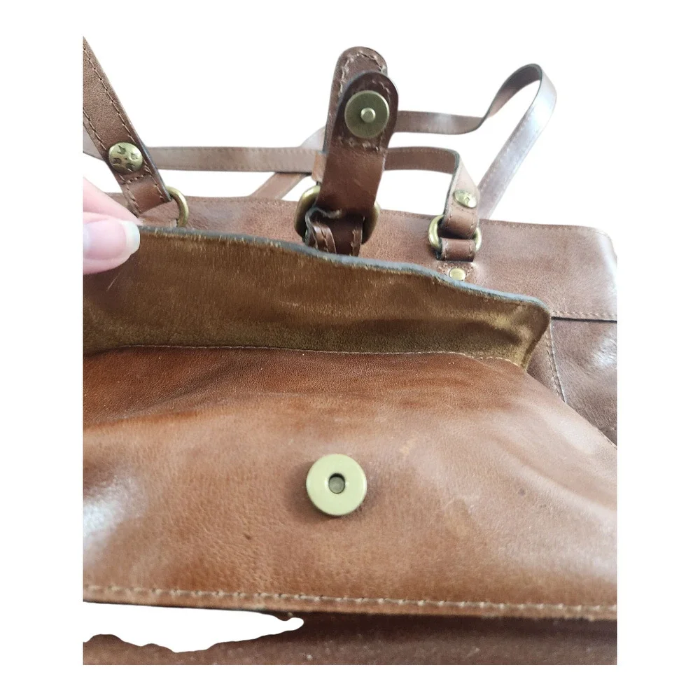 Patricia Nash Bolsena tote bag full grain leather purse‎ shoulder bag brown